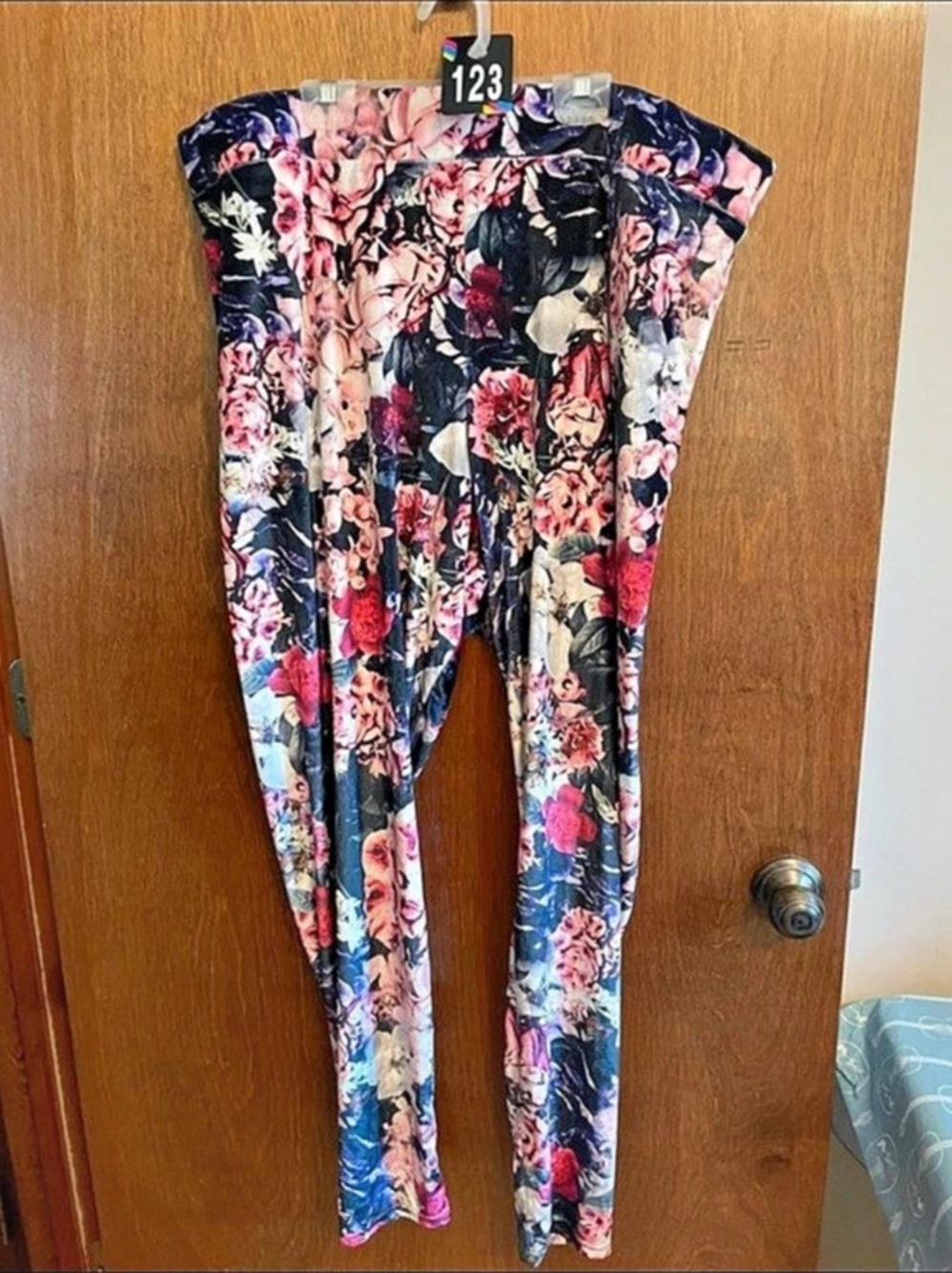 Hue Floral Leggings Black & Pink 3X